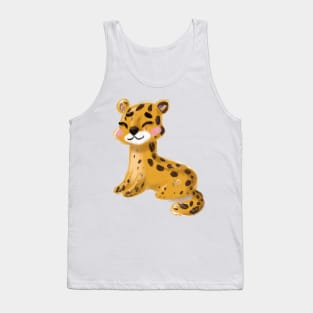 Cute Leopard Drawing Tank Top